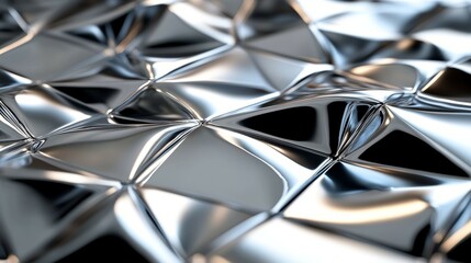 Metallic geometric pattern. Abstract metallic background with a geometric pattern. Silver shapes create a modern, futuristic look.