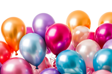 Colorful balloons isolated on white background. 