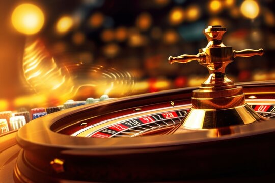 Roulet spinning casino nightlife gambling.