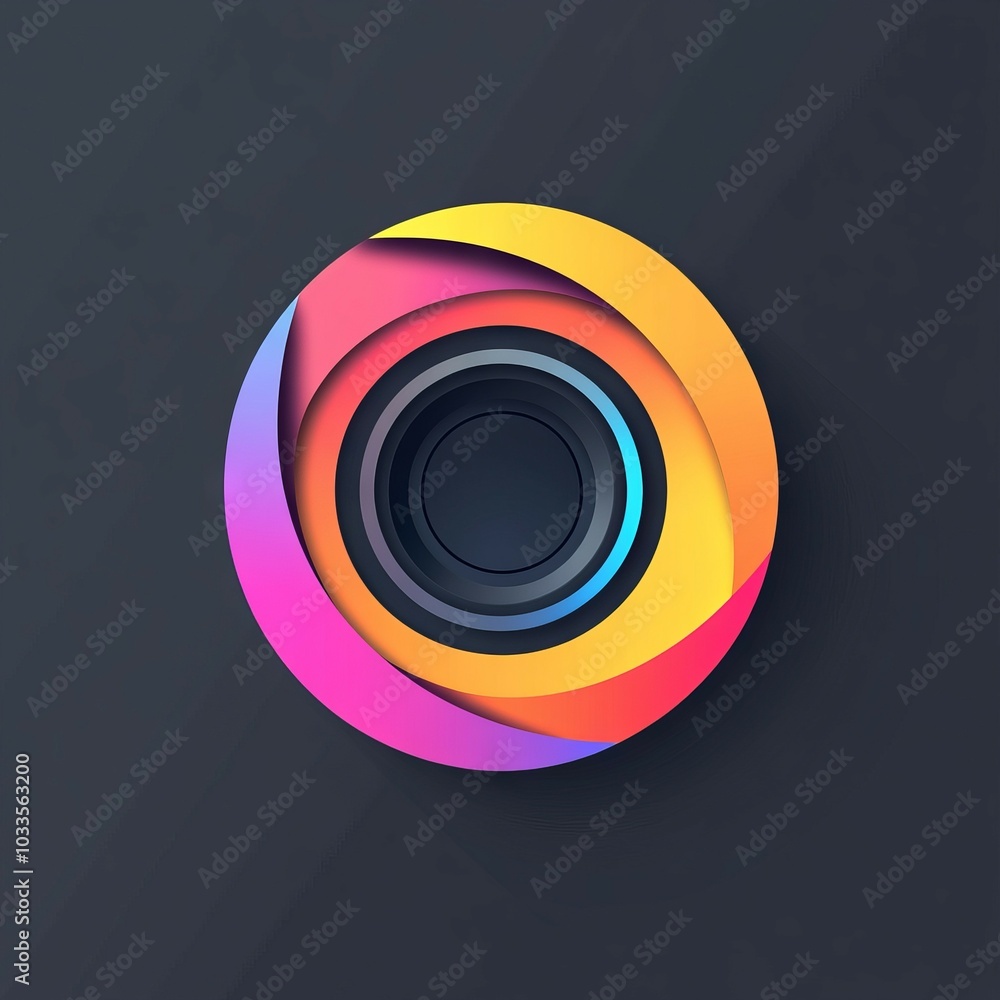 Aufkleber abstract circle design. colorful layers create an abstract circular design, evoking a sense of depth