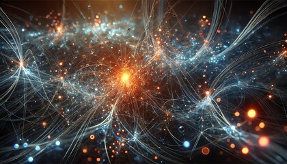 Obraz premium An abstract image of a complex neural network or data system
