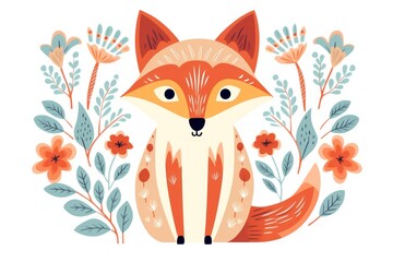 Obraz premium A fox pattern drawing animal.