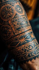 Intricate Tattoo Design on Person's Arm