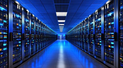 Fototapeta premium Modern Data Storage Industry Overview
