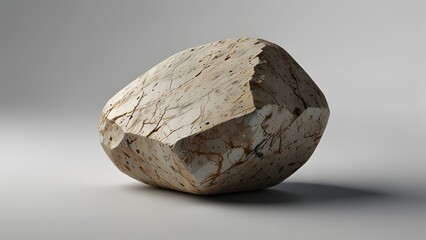 Obraz premium Minimalist Image of a Smooth Stone on a Neutral Background