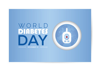 World Diabetes Day is observed every year on November. Medical Healthcare Awareness concept. background, placard, banner template Vector illustration design.