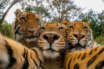 Lion and tiger and leopard animal wildlife mammal.