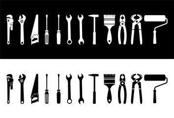 Set of different handyman services icons template