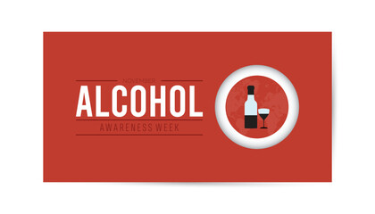 Alcohol Awareness Week is observed every year on November. Medical Healthcare Awareness concept. background, placard, banner template Vector illustration design.