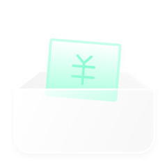 Fototapeta premium green Coupon wallet icon on white square button