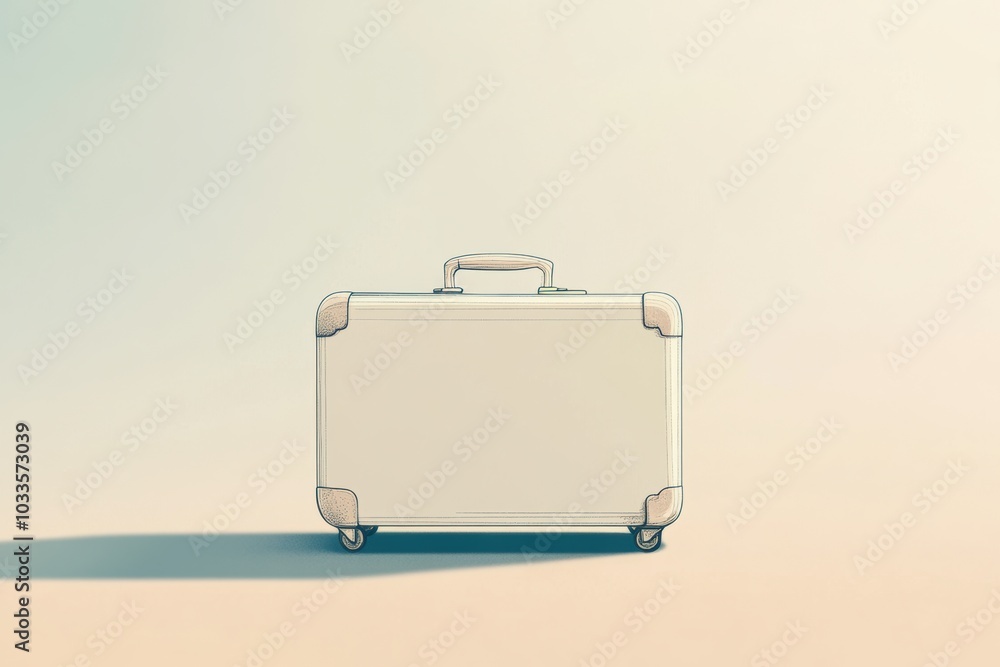 Leinwandbilder this illustration showcases a suitcase with a handle, featuring sharp lines and a minimalist design,