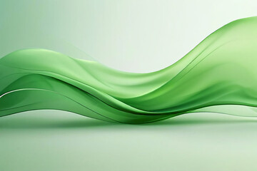 abstract green wave background - copy space