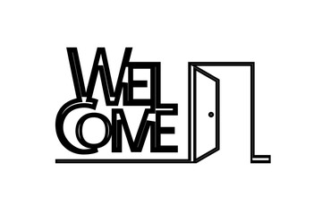 Welcome lettering text design vector isolated on white background