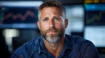 Fototapeta premium Financial Analyst Presenting Market Trends and Data Analysis on a Live Television Broadcast for Business and Economic News