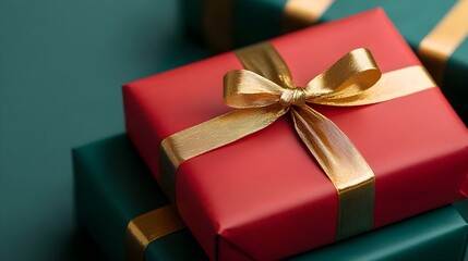 Obraz premium Festive gift boxes wrapped in colorful paper