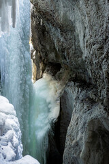 Partnachklamm or Partnach gorge in wintertime