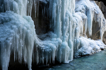 Partnachklamm or Partnach gorge in wintertime