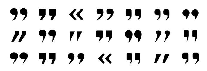 Quotes icon. Quote mark icon set for conversation or definition. Quote speech symbol vector illustration.