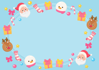 Fototapeta premium blue christmas celebrating frame 2