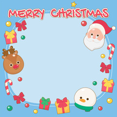 blue merry christmas celebrating frame 1