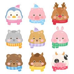 Obraz premium set of animal winter season