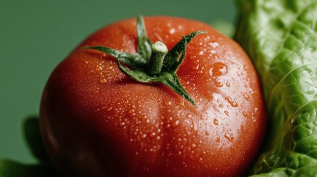 Fresh local tomato with dew drops for sustainable food sourcing
