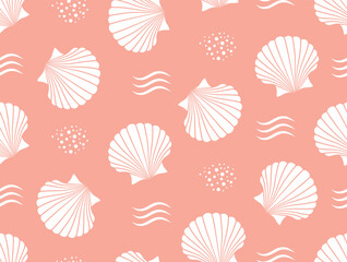 Seamless pattern with Seashells. vector illustration. 