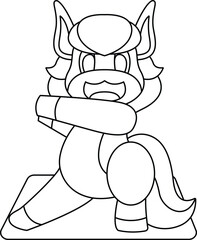 Horse Yoga Fitness Sports Animal Vector Graphic Art Illustration