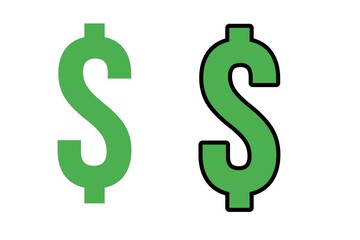 Green american dollar payment symbol flat icon for apps and websites
