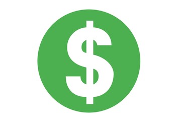 American dollar currency or dollar symbol flat icon for apps and websites