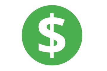 American dollar currency or dollar symbol flat icon for apps and websites