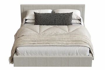 bed isolated on white background, interior furniture, 3D illustration, cg render
