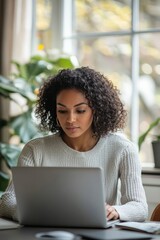 Virtual assistant managing tasks on a laptop, with multiple open tabs in a home office