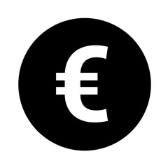 European Euro round currency symbol flat icon for apps and websites