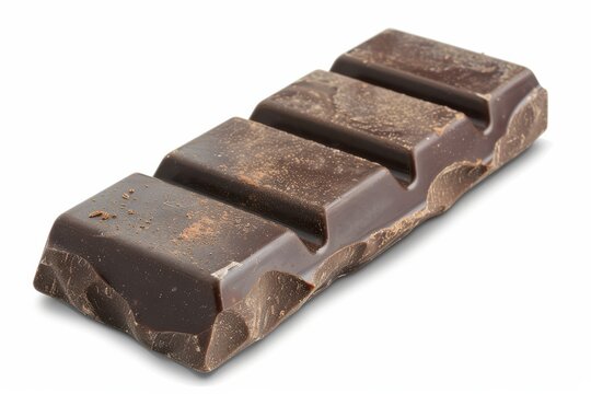 High-Quality Chocolate Bar Isolated on White Background for Culinary and Product Marketing Use