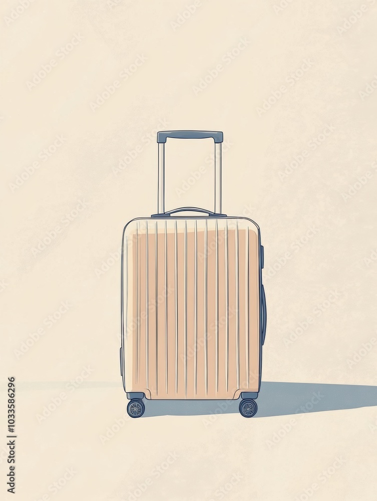 Aufkleber this illustration features a sleek suitcase with a handle and wheels, designed for travel enthusiast