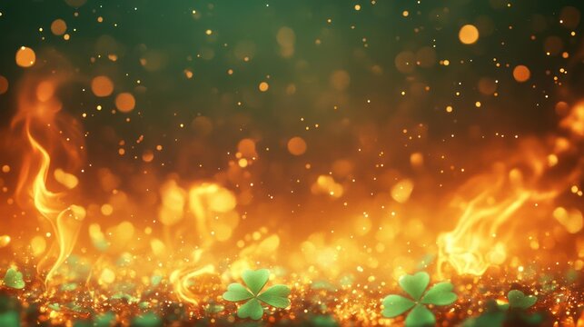 a creative and vibrant representation of St. Patrick's Day, - Powered by Adobe