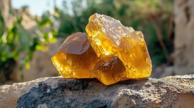 Natural guggul resin clusters from commiphora mukul for aromatherapy and healing