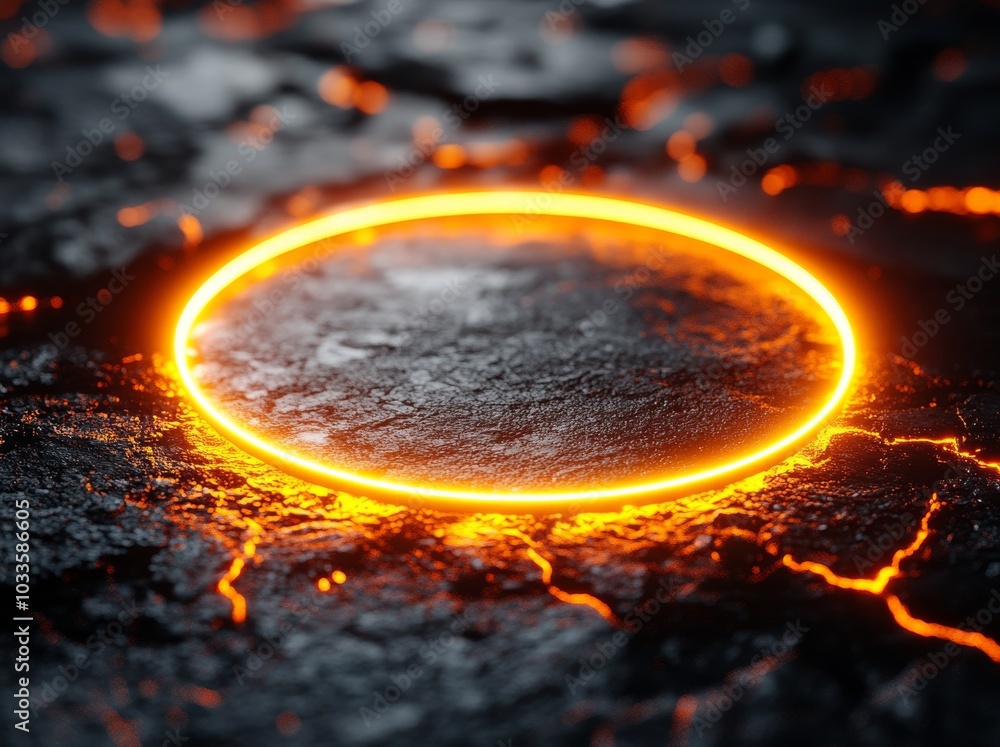 Aufkleber the design of an abstract light effect element on a black background