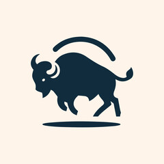 Angry buffalo logo icon vector illustration
