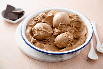 Homemade chocolate ice cream