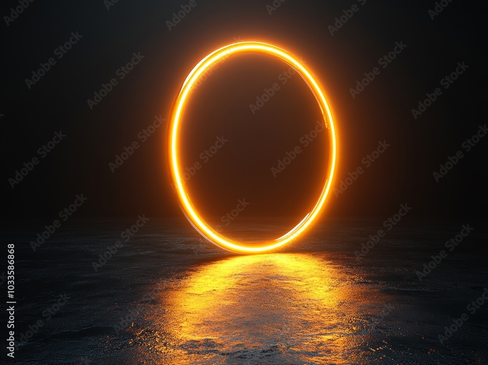 Poster design of abstract light element on black background