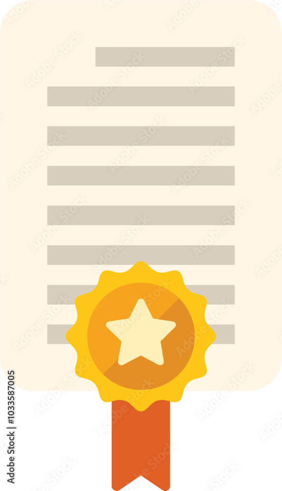 Poster official document is marked with golden seal and red ribbon, showing quality guarantee and successfu