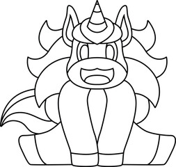 Unicorn long Hair Animal Vector Graphic Art Illustration