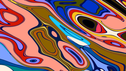 Abstract Liquid Flowing Colorful Gradient, Fluid Art Wallpaper and Summer Music Festival