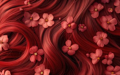 Red Hair and Flowers