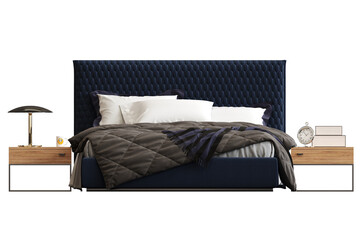 bed isolate on a transparent background, interior furniture, 3D illustration, cg render
