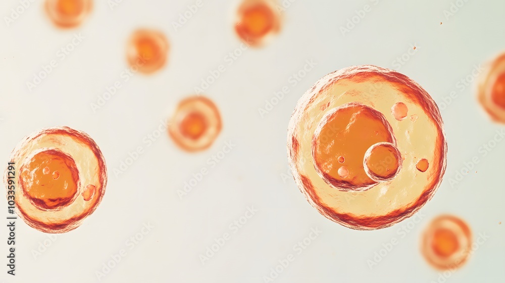 Poster close-up of a single cell with internal structures