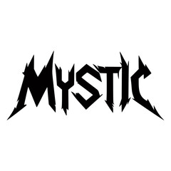 mystic black metal fashion sticker t shirt music vector illustration template design