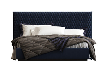 bed isolate on a transparent background, interior furniture, 3D illustration, cg render
